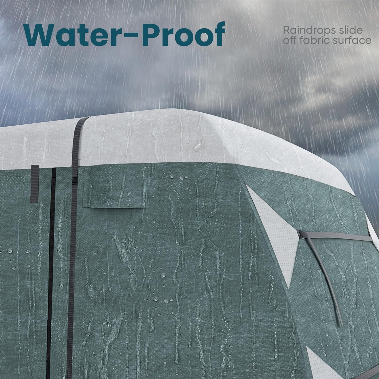 RV Cover - Heavy-Duty 5-Layer Anti-UV, Durable Camper Protection, Waterproof & Rip-Stop with Extra Straps & Tire Covers-Toppalletfly