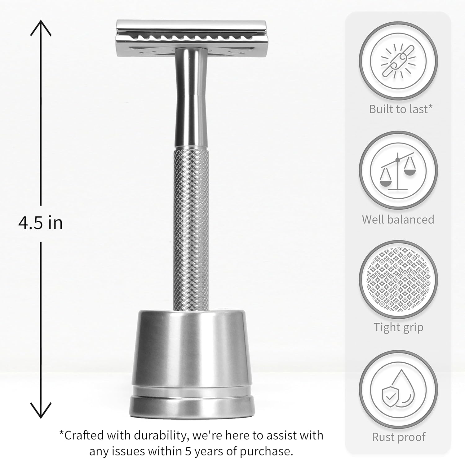 Safety Metal Razor for Men with Safety Razor Stand, Zero Waste Products-Toppalletfly