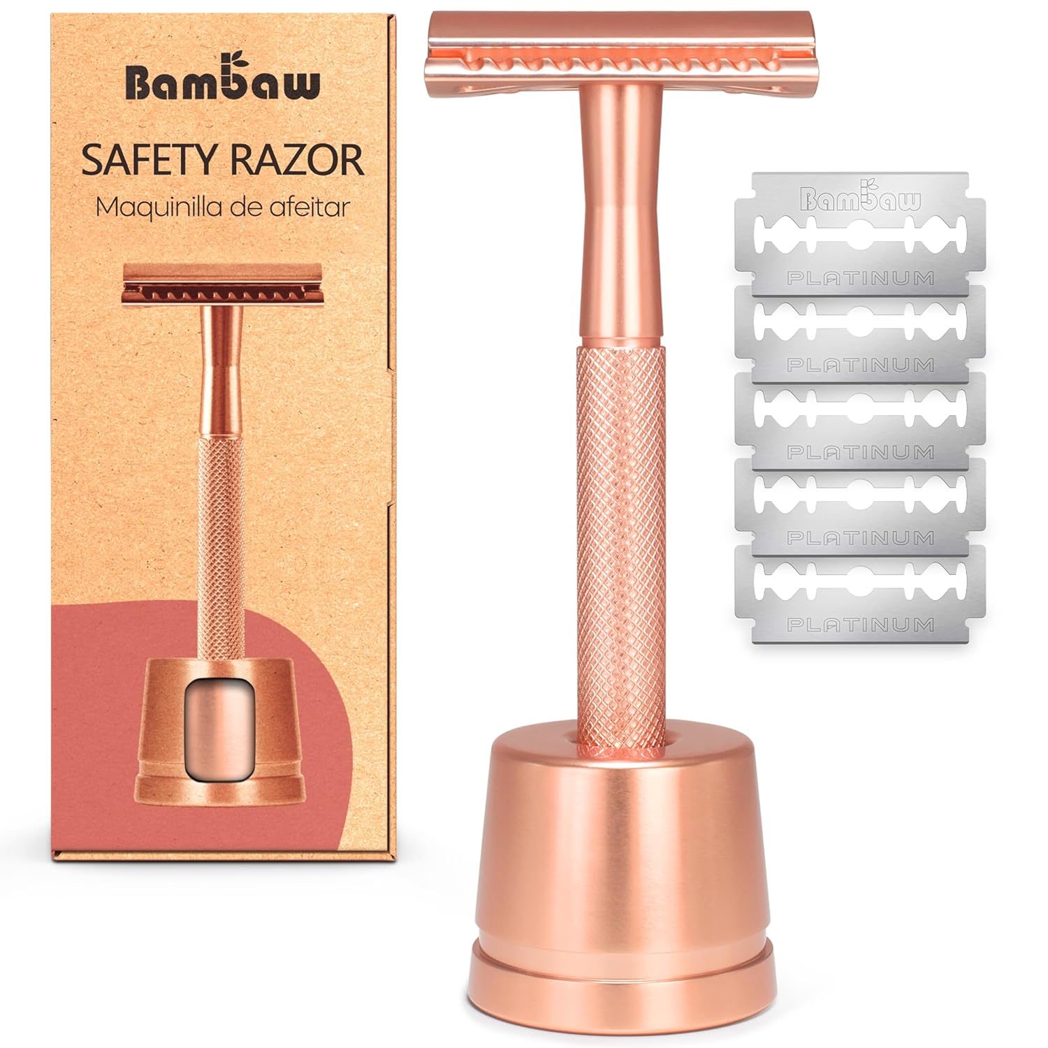 Safety Metal Razor for Men with Safety Razor Stand, Zero Waste Products-Toppalletfly