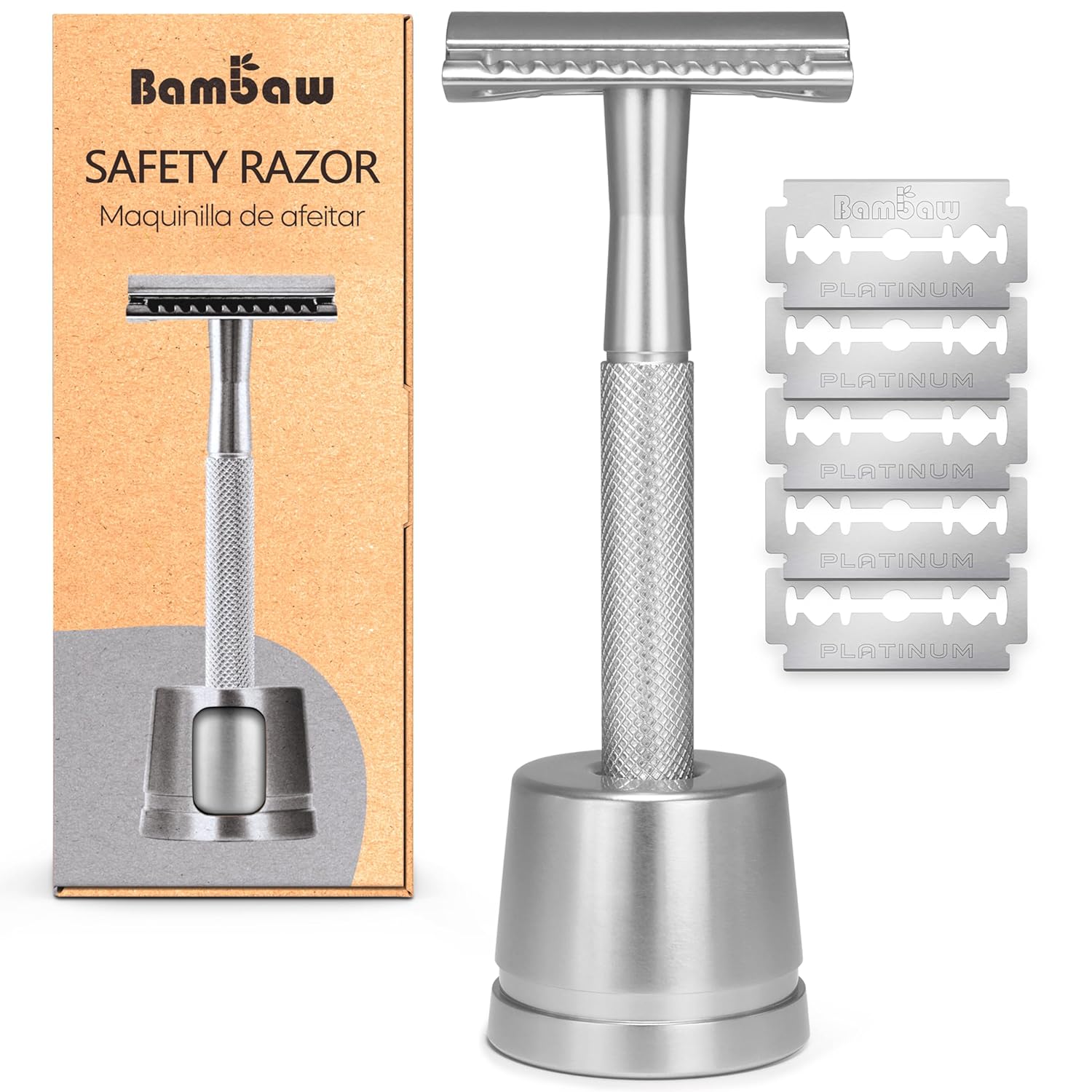 Safety Metal Razor for Men with Safety Razor Stand, Zero Waste Products-Toppalletfly