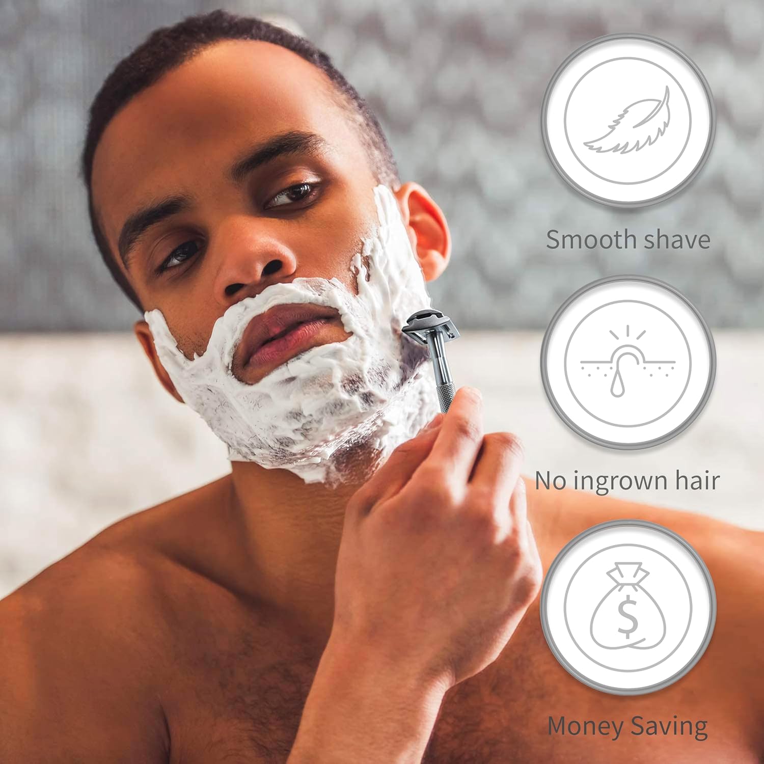 Safety Metal Razor for Men with Safety Razor Stand, Zero Waste Products-Toppalletfly