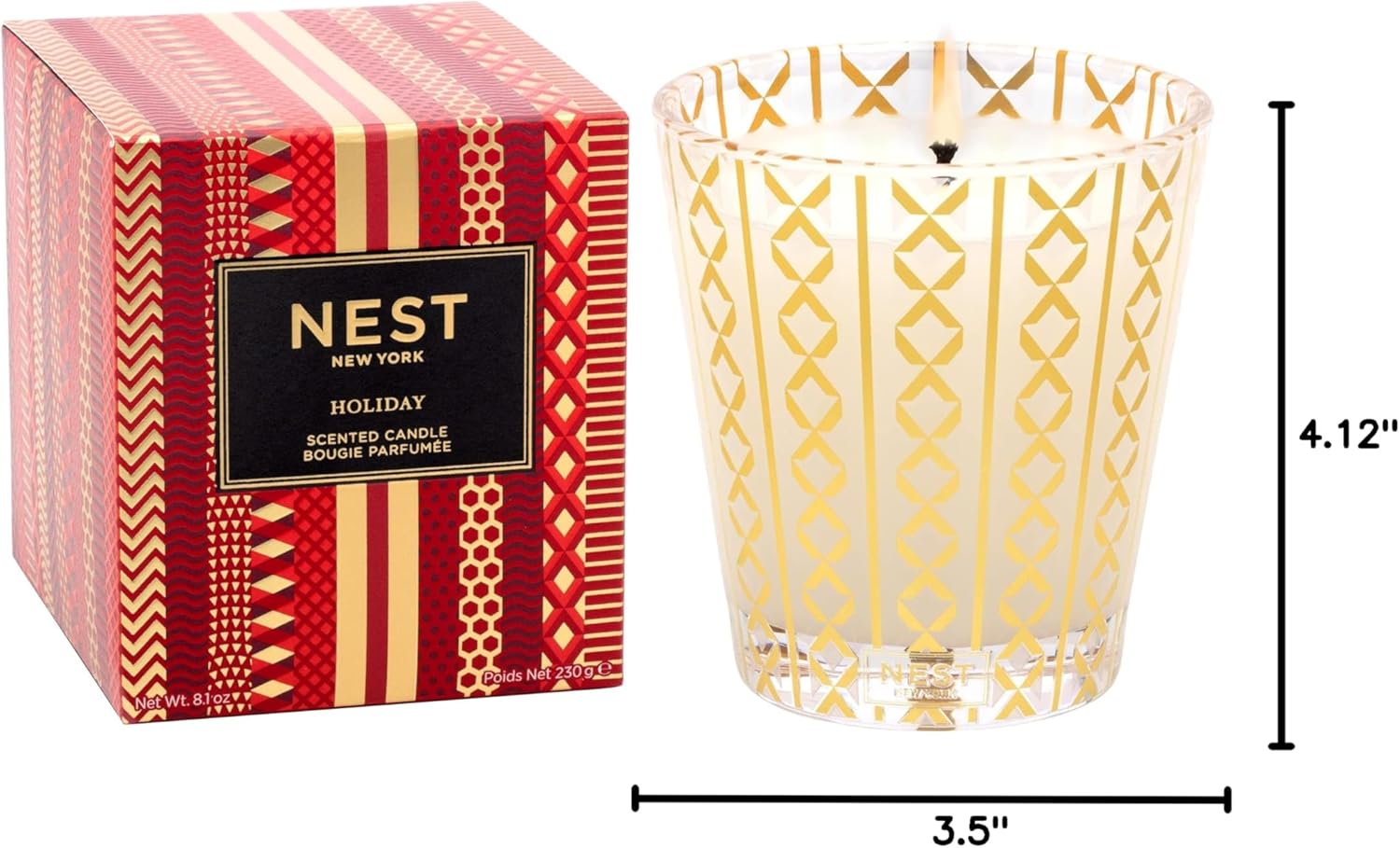 Scented Classic Candle, Holiday - 8.1 oz - Up to 60-Hour Burn Time - Reusable Glass Vessel-Toppalletfly