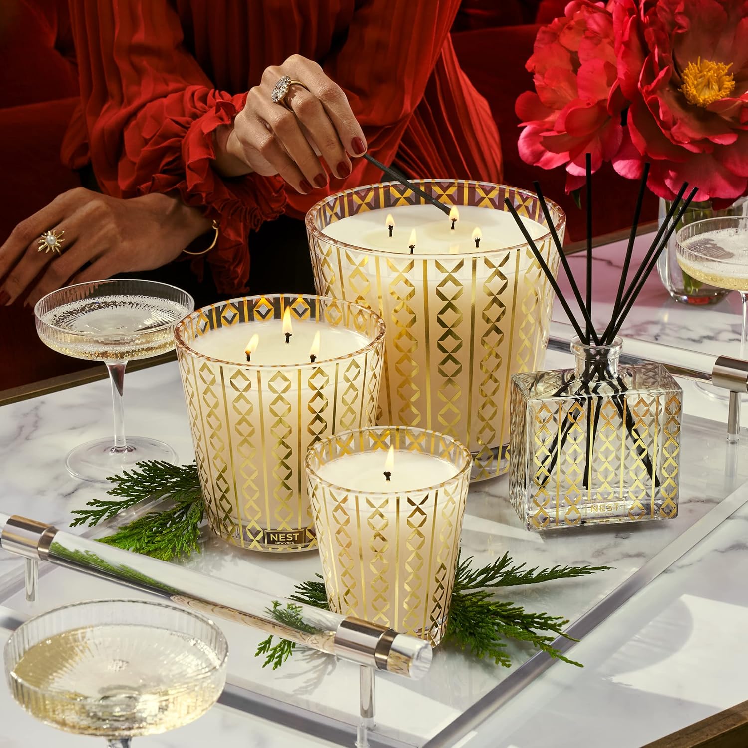 Scented Classic Candle, Holiday - 8.1 oz - Up to 60-Hour Burn Time - Reusable Glass Vessel-Toppalletfly