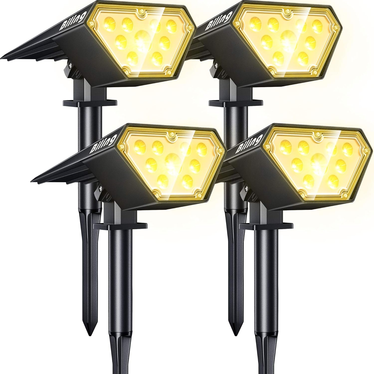 Solar Spot Lights Outdoor 2-in-1 Solar Landscape Lights 12 LED Bulbs Solar Powered Lights IP67 Waterproof Adjustable Wall Light-Toppalletfly