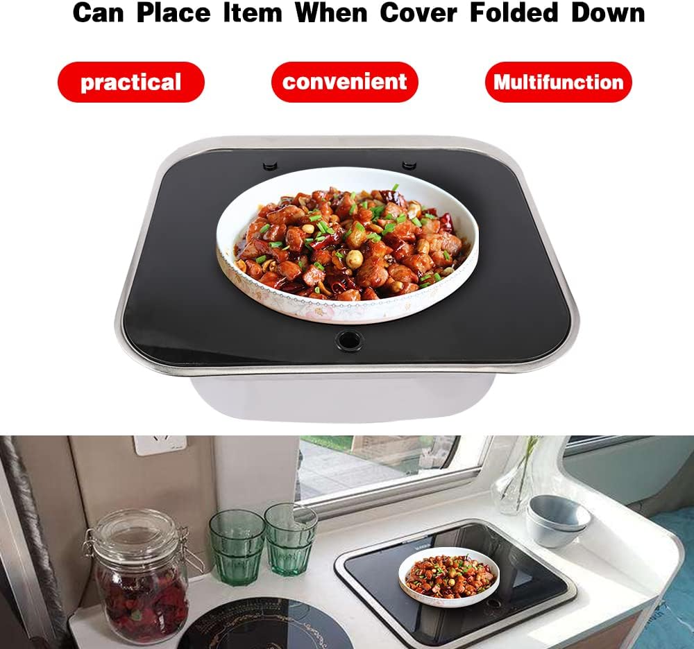 Stainless Steel Hand Wash Basin with Foldable Faucet for RVs Boats Van Camper Trailer Accessories-Toppalletfly