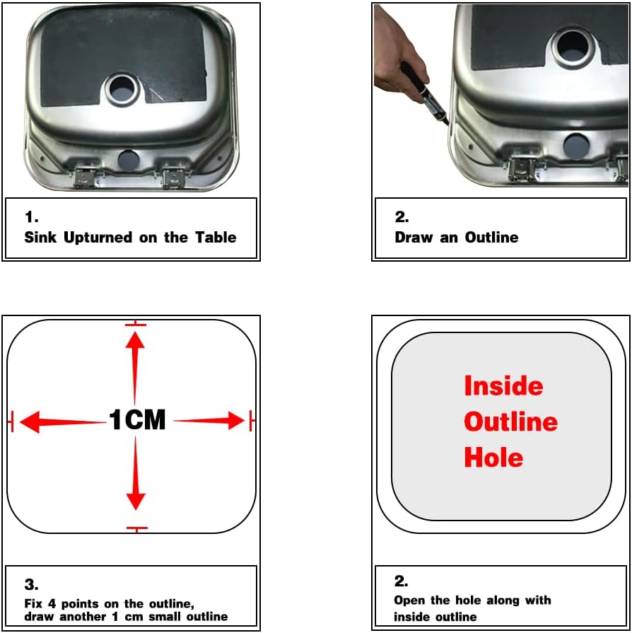 Stainless Steel Hand Wash Basin with Foldable Faucet for RVs Boats Van Camper Trailer Accessories-Toppalletfly