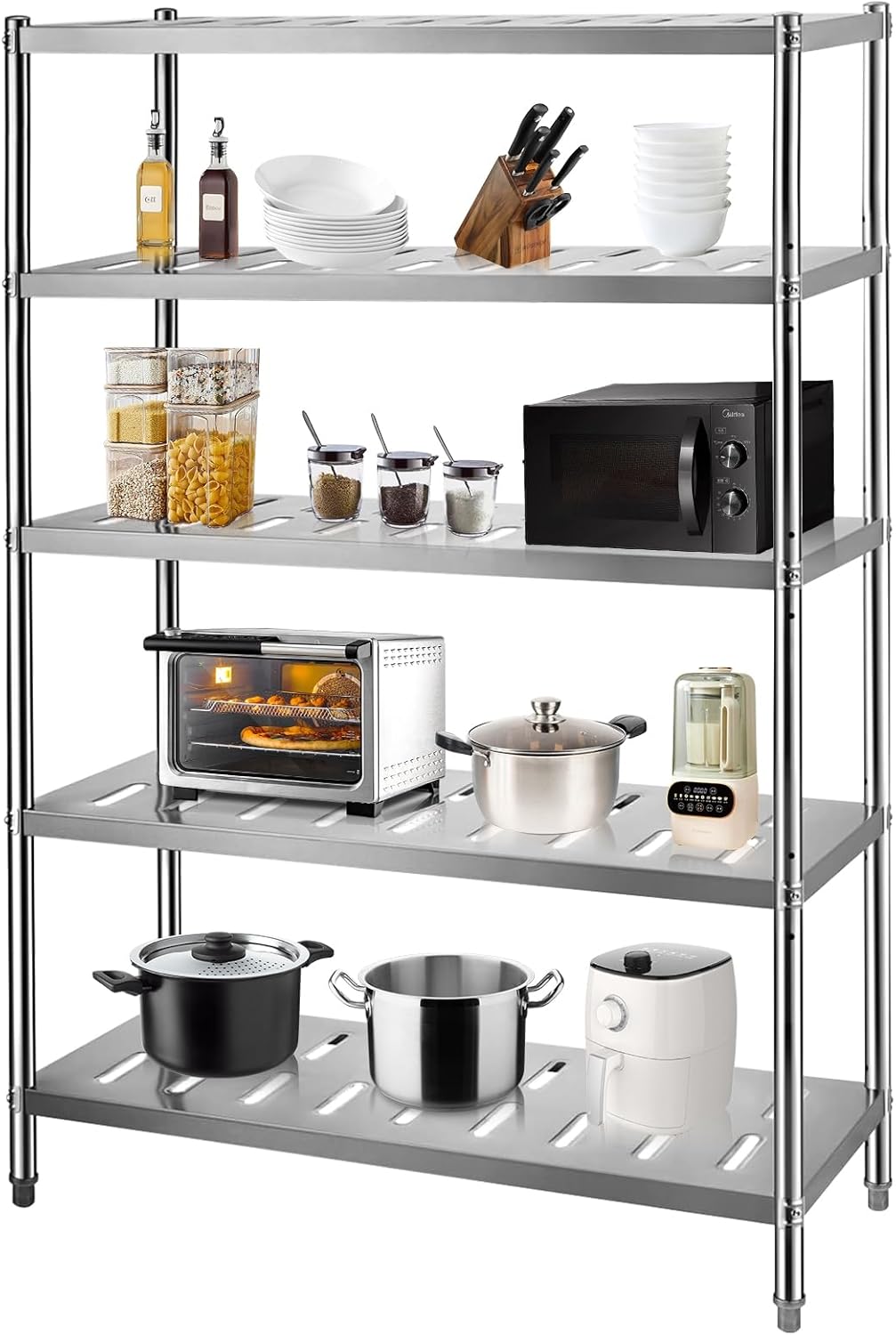 Stainless Steel Shelves, Durable Storage Shelf, Heavy Duty Kitchen Rack-Toppalletfly