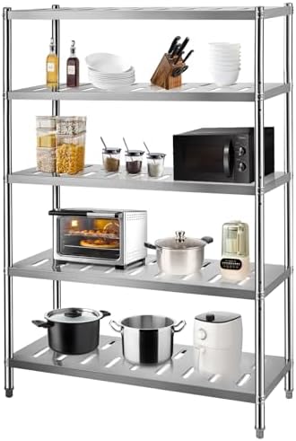 Stainless Steel Shelves, Durable Storage Shelf, Heavy Duty Kitchen Rack-Toppalletfly