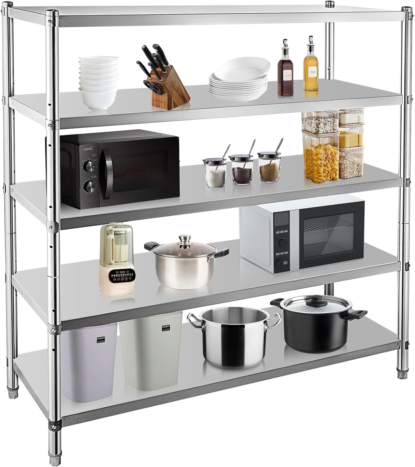 Stainless Steel Shelves, Durable Storage Shelf, Heavy Duty Kitchen Rack-Toppalletfly