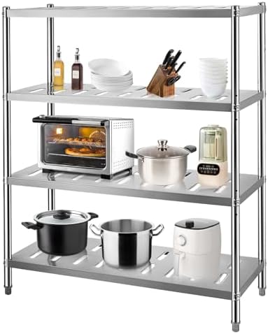 Stainless Steel Shelves, Durable Storage Shelf, Heavy Duty Kitchen Rack-Toppalletfly