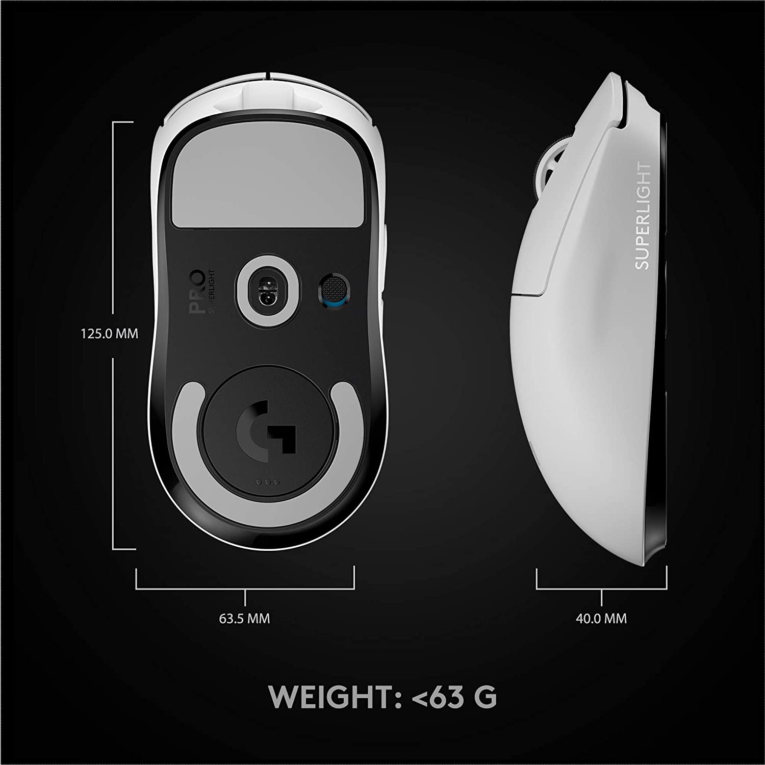 Superlight Wireless Gaming Mouse, Ultra-Lightweight, Hero 25K Sensor, 25,600 DPI, 5 Programmable Buttons, Long Battery Life, Compatible with PC / Mac-Toppalletfly
