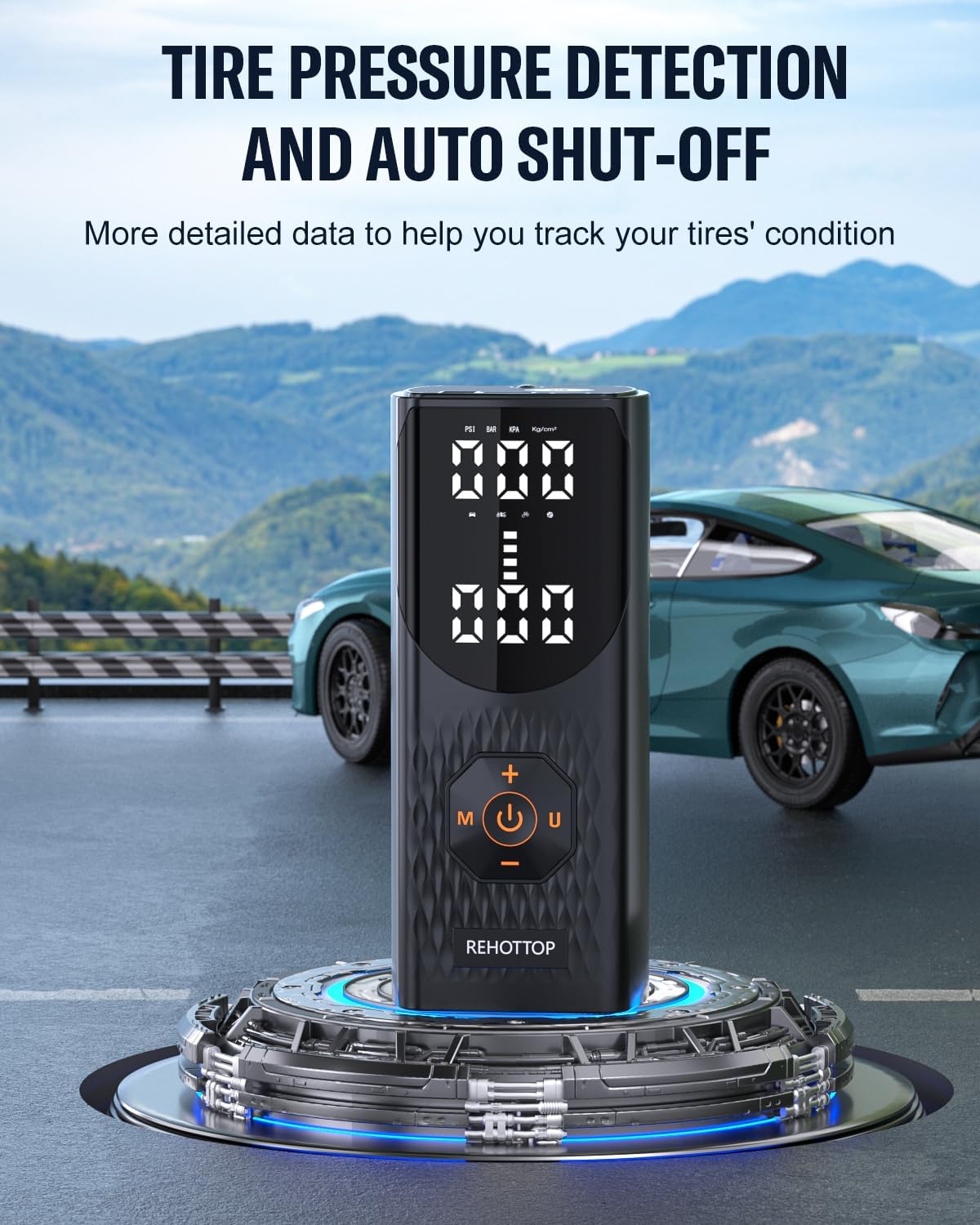 Tire Inflator Portable Air Compressor, 160PSI Air Pump for Car Tires-Toppalletfly