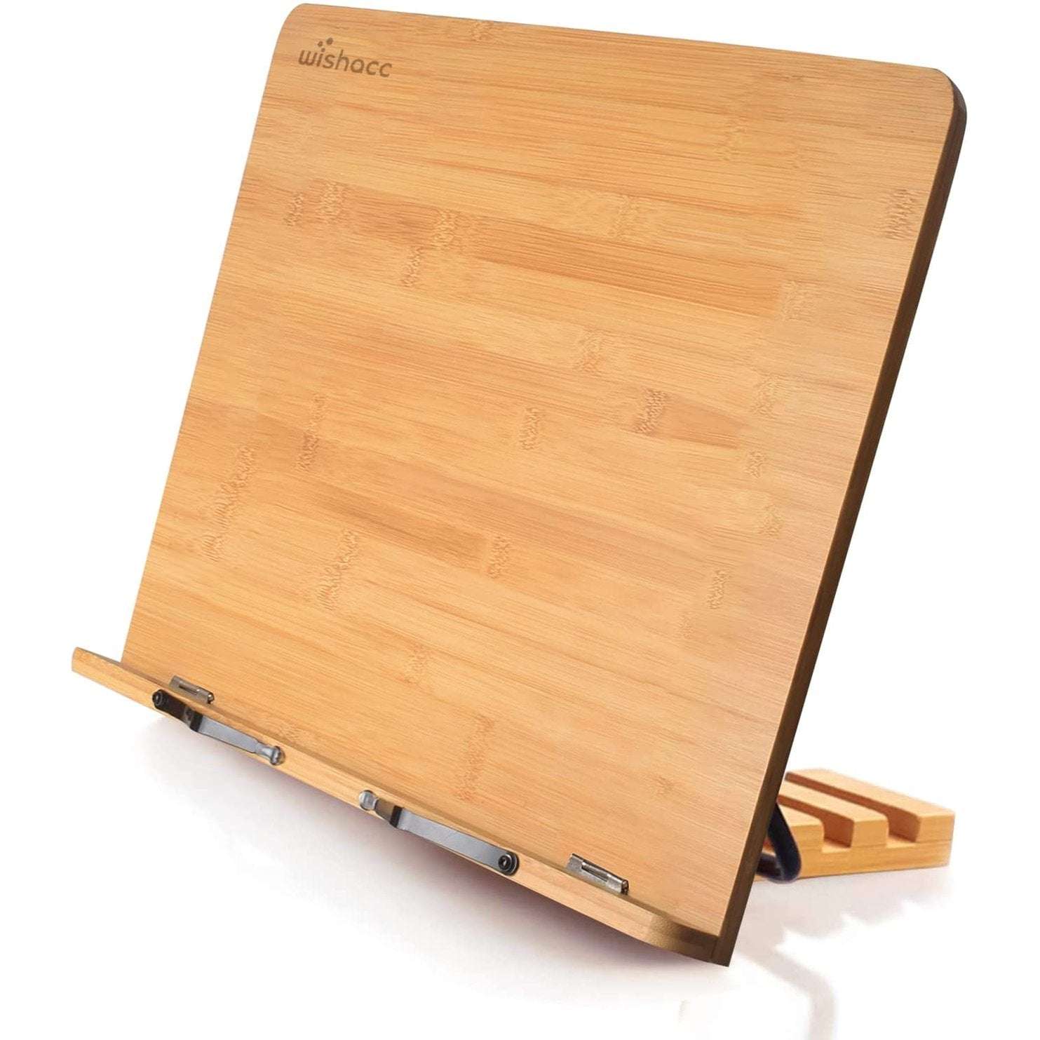 Bamboo Book Stand, Adjustable Book Holder Tray-Toppalletfly