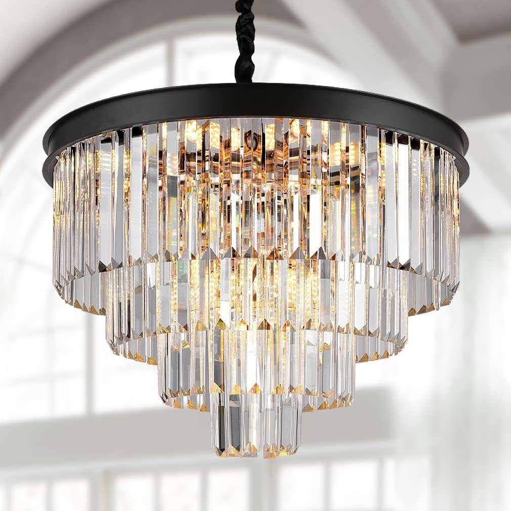 Modern Crystal Chandeliers Ceiling Pendant Light Fixture for Living Room Dining Room Foyer Kitchen Entryway-Toppalletfly