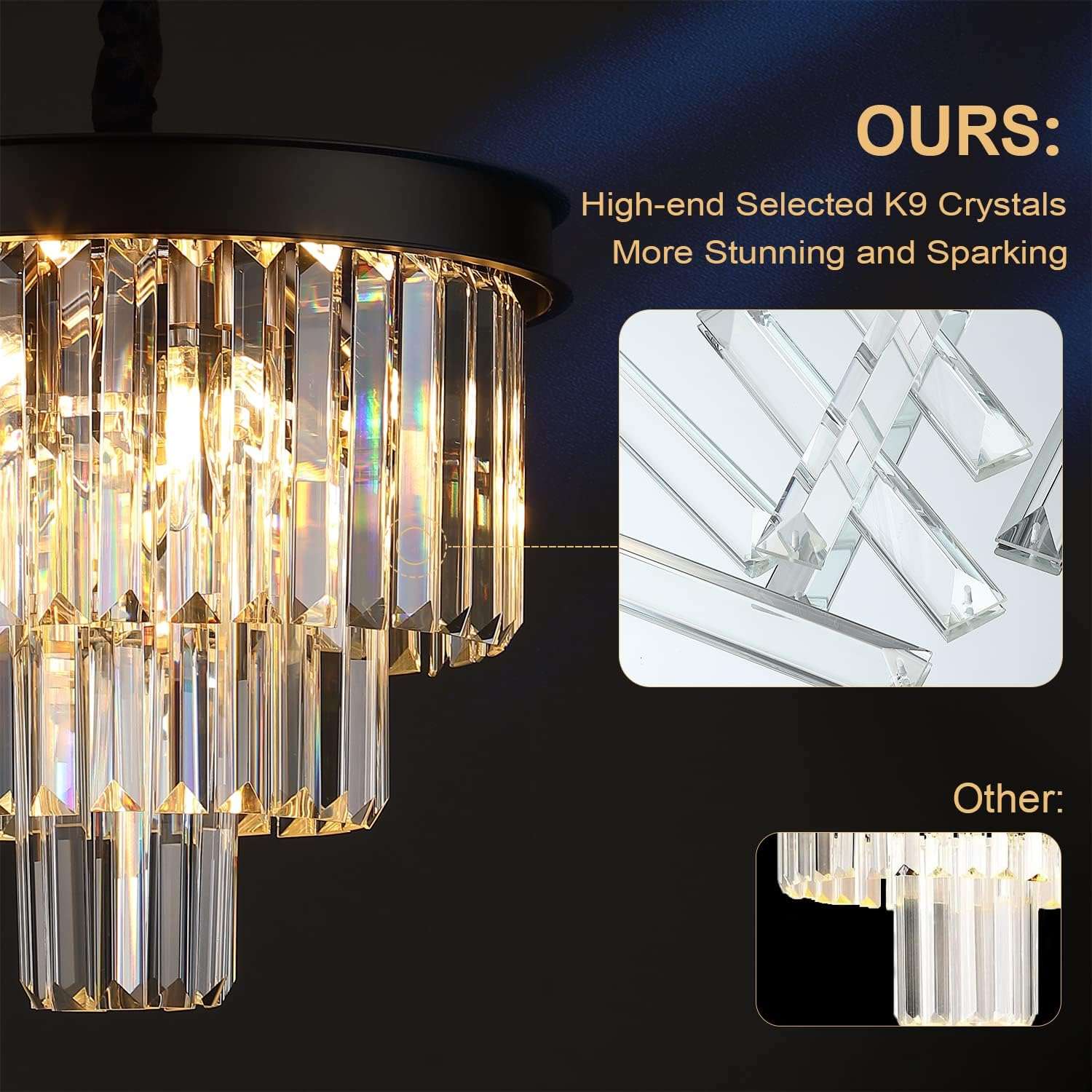 Modern Crystal Chandeliers Ceiling Pendant Light Fixture for Living Room Dining Room Foyer Kitchen Entryway-Toppalletfly