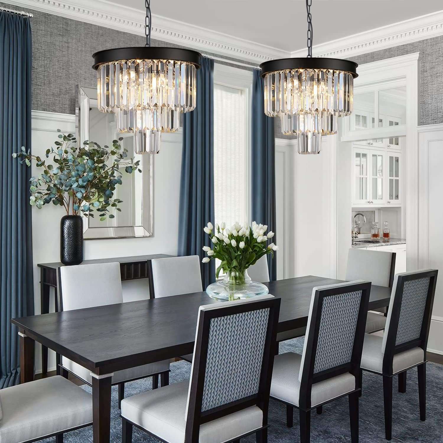 Modern Crystal Chandeliers Ceiling Pendant Light Fixture for Living Room Dining Room Foyer Kitchen Entryway-Toppalletfly