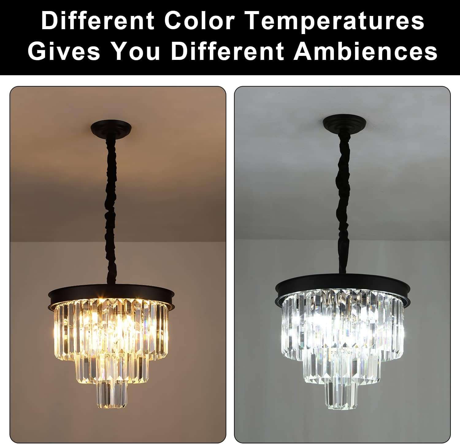 Modern Crystal Chandeliers Ceiling Pendant Light Fixture for Living Room Dining Room Foyer Kitchen Entryway-Toppalletfly