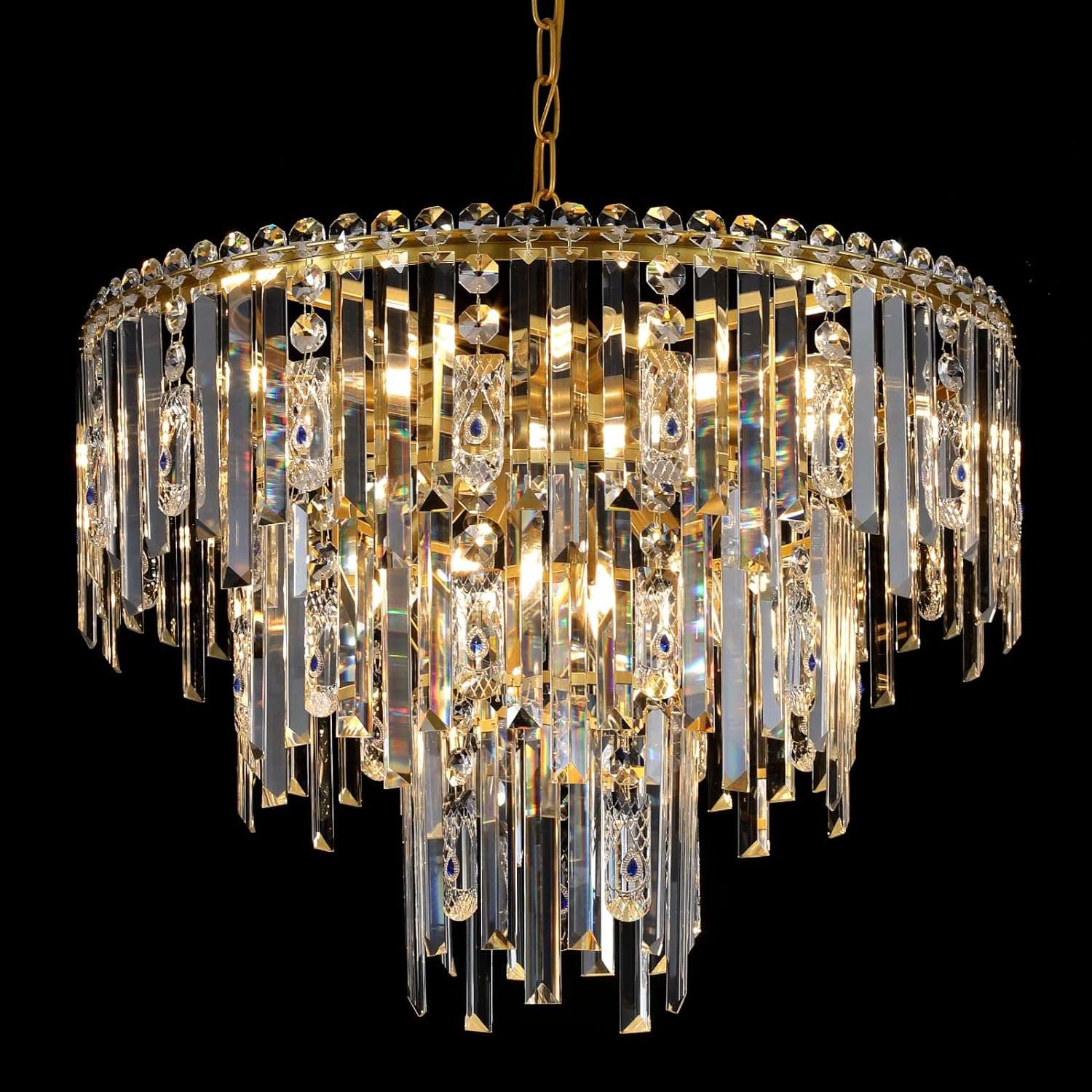 Modern Crystal Chandeliers Ceiling Pendant Light Fixture for Living Room Dining Room Foyer Kitchen Entryway-Toppalletfly
