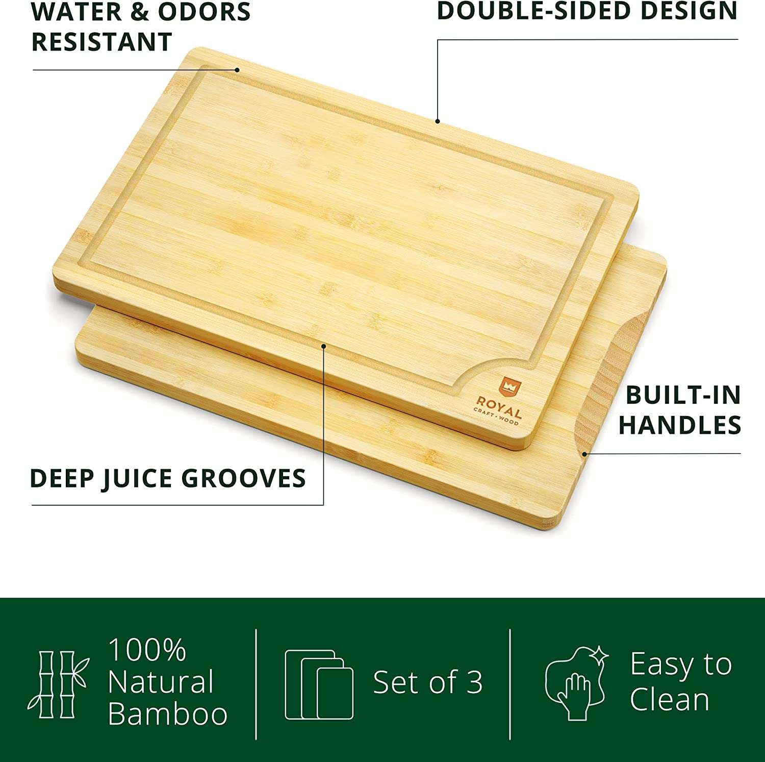 Organic Bamboo Cutting Board with Juice Groove-Toppalletfly