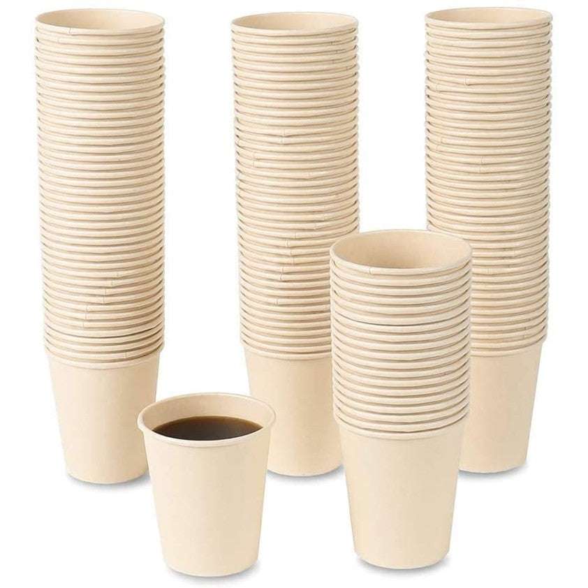 Disposable Bamboo Fiber Coffee Cups – 15 oz Natural Brown Paper Hot Beverage Cups-Toppalletfly