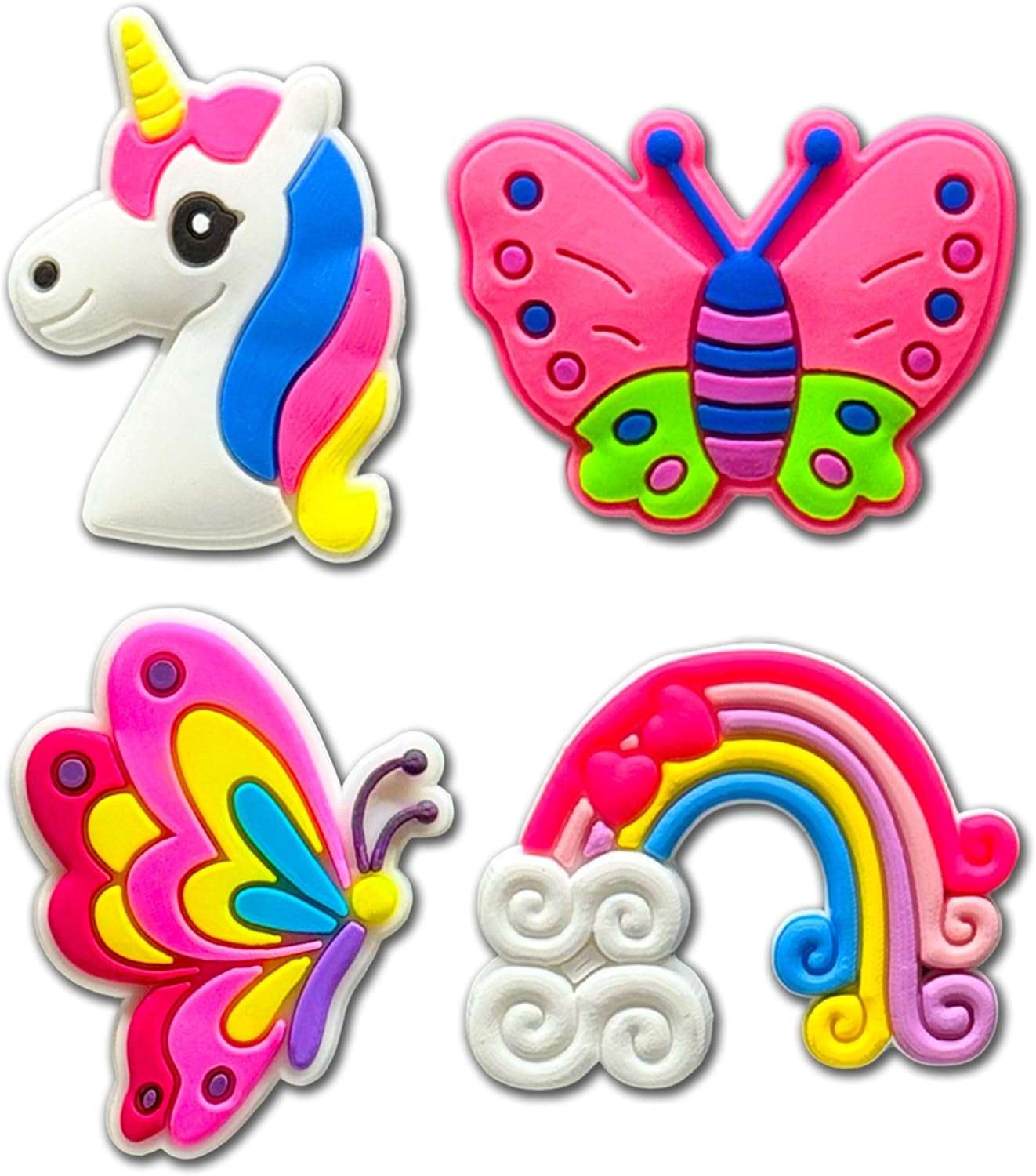 30 PCS Pink Cute Shoe Charms for Girls & Kids – Kawaii Decoration Accessories Pins with Flower, Unicorn, Rainbow, Butterfly, and Food Designs for Clogs – Perfect Party Favors & Holiday Gift Idea