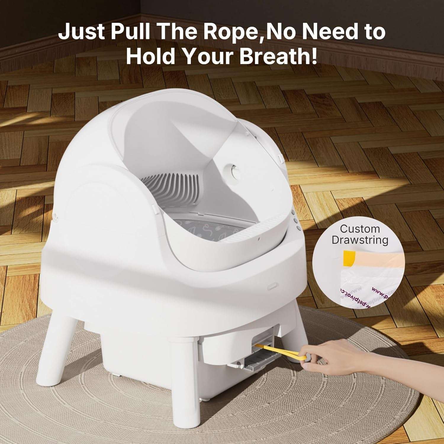 Autoscooper 11 Replacement Litter Box Liners - Drawstring Design, Extra Thick Heavy Duty, 23.62"×11.81", 60 Pack