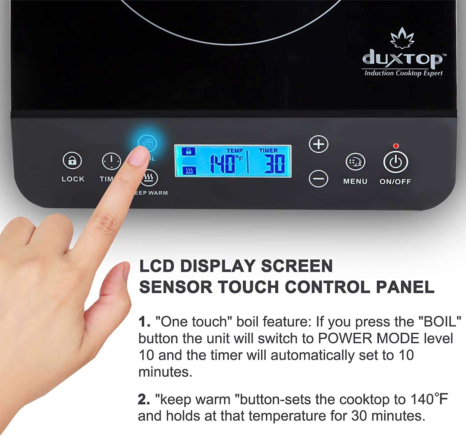 Portable Induction Cooktop, Countertop Burner Induction Hot Plate with LCD Sensor Touch 1800 Watts-Toppalletfly