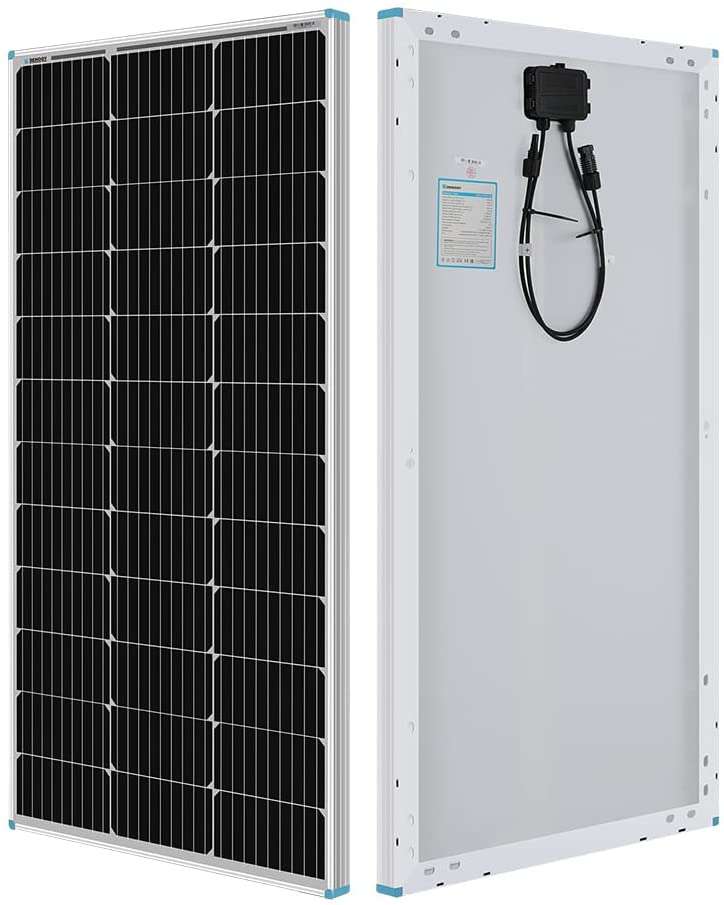 2PCS 100 Watt Solar Panels, 12 Volt Monocrystalline, High-Efficiency Module PV Power Charger for RV Battery Boat and Other Off-Grid Applications-Toppalletfly