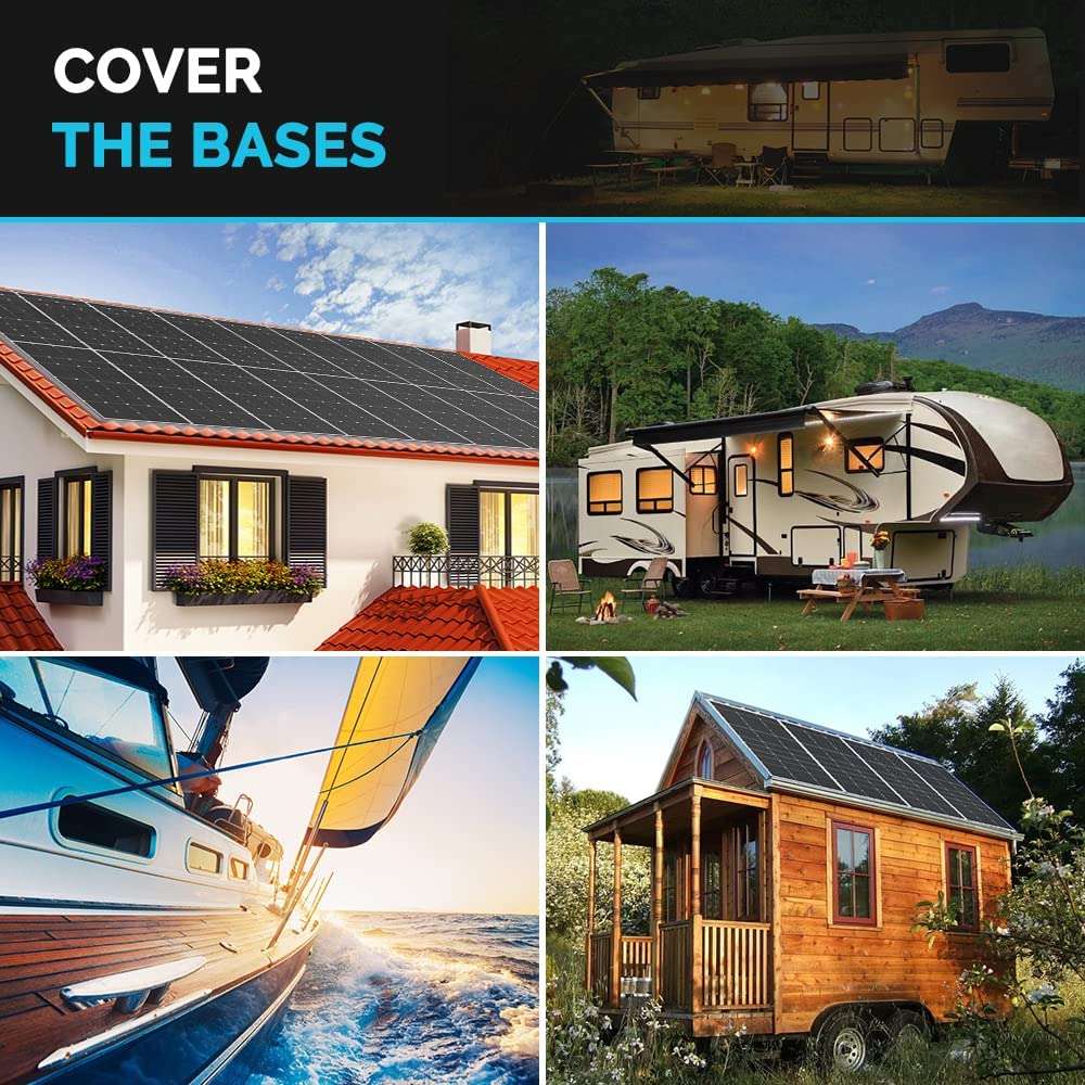 2PCS 100 Watt Solar Panels, 12 Volt Monocrystalline, High-Efficiency Module PV Power Charger for RV Battery Boat and Other Off-Grid Applications-Toppalletfly