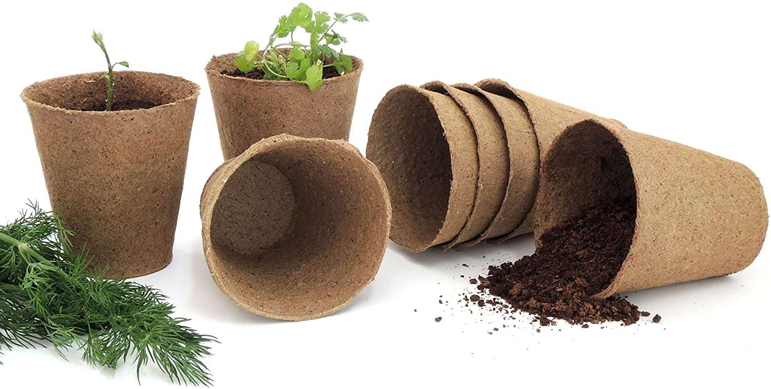 Large Peat Pots, Organic Biodegradable Eco Friendly, 2 Sets of 30 Pack 4 Inch Round-Toppalletfly