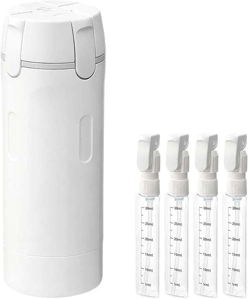 4-In-1 Travel Dispenser Bottle,4 Pack 30ML Travel Bottles for Toiletries, Leak Proof Travel Size Containers (White)