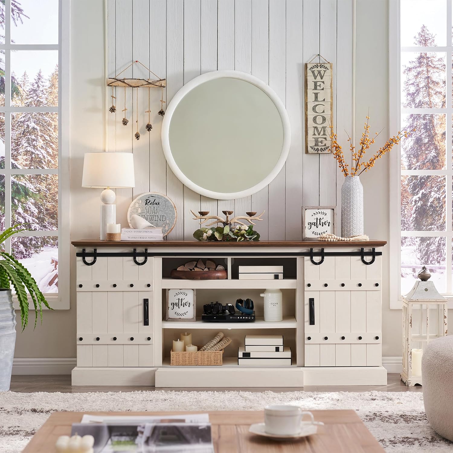 TV Stand or TV Stand with Fireplace for TVs-Toppalletfly