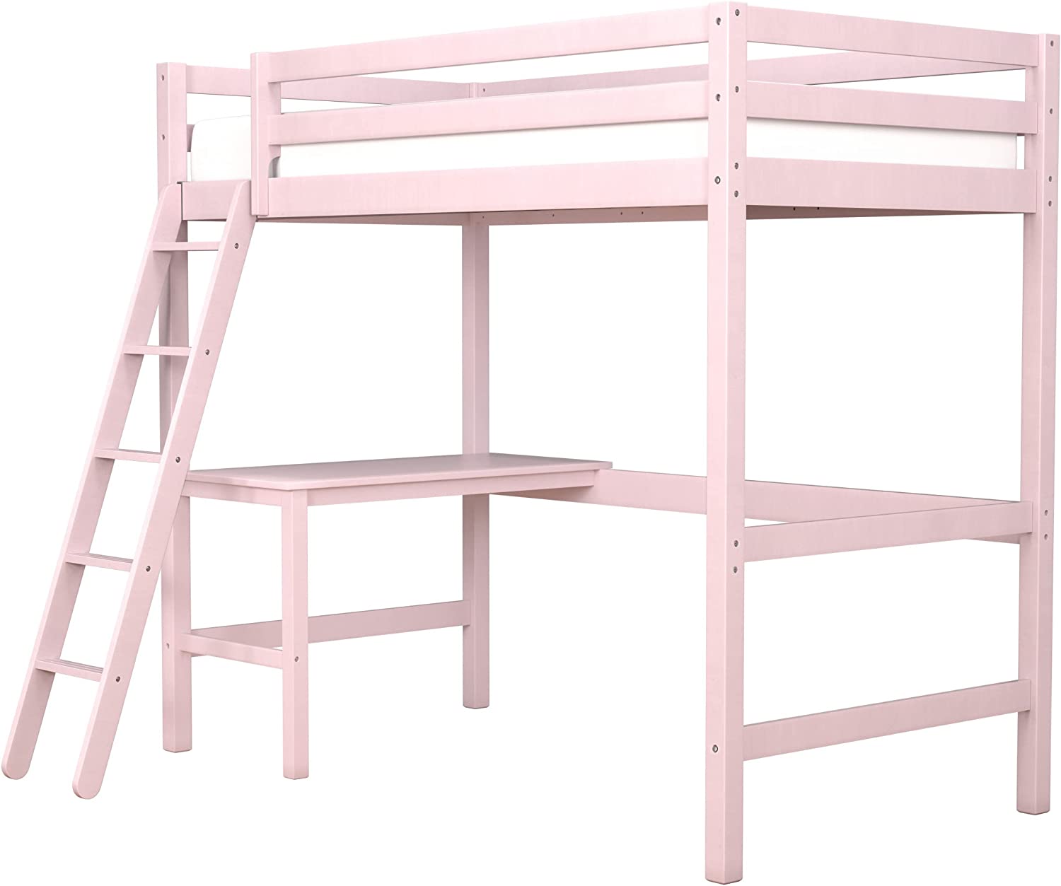 Twin Loft Bed, Built-in Desk and Open Space Perfect for Storage or a Play Area-Toppalletfly