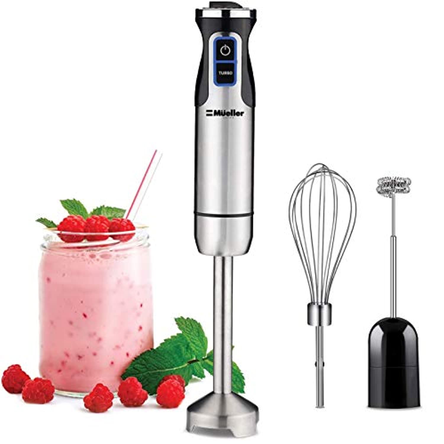 Ultra-Stick 500 Watt 9-Speed Immersion Multi-Purpose Hand Blender Heavy Duty Copper Motor Brushed 304 Stainless Steel With Whisk, Milk Frother-Toppalletfly