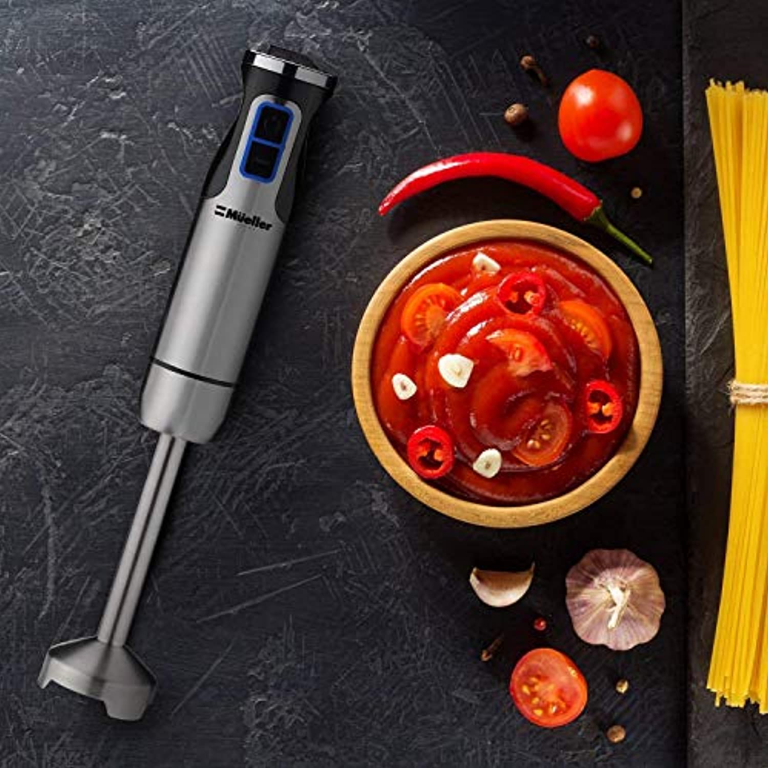Ultra-Stick 500 Watt 9-Speed Immersion Multi-Purpose Hand Blender Heavy Duty Copper Motor Brushed 304 Stainless Steel With Whisk, Milk Frother-Toppalletfly