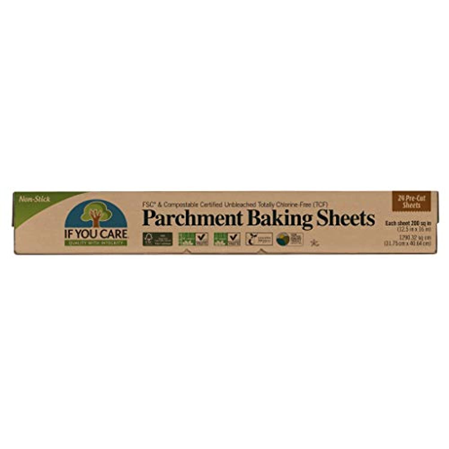 Unbleached FSC Certified Parchment Baking Sheets, 24-count, Pack of 12-Toppalletfly