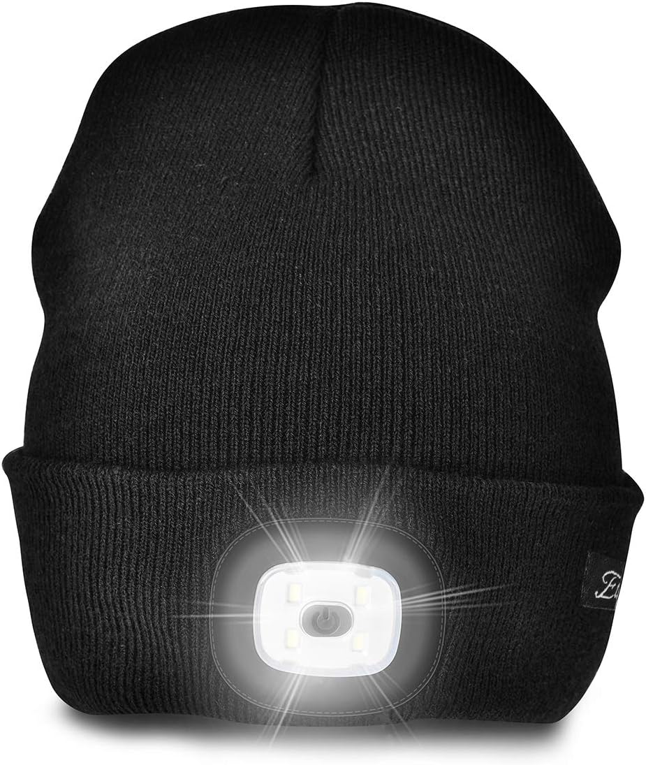 Unisex Beanie with Light, USB Rechargeable Caps-Toppalletfly