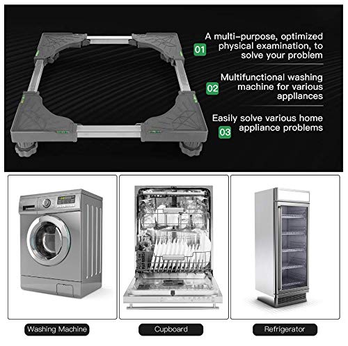 Universal Mobile Base, Fridge Dryer, Washing Machine Refrigerator Stand with 4 Strong Feet Multi-Functional Adjustable Base-Toppalletfly