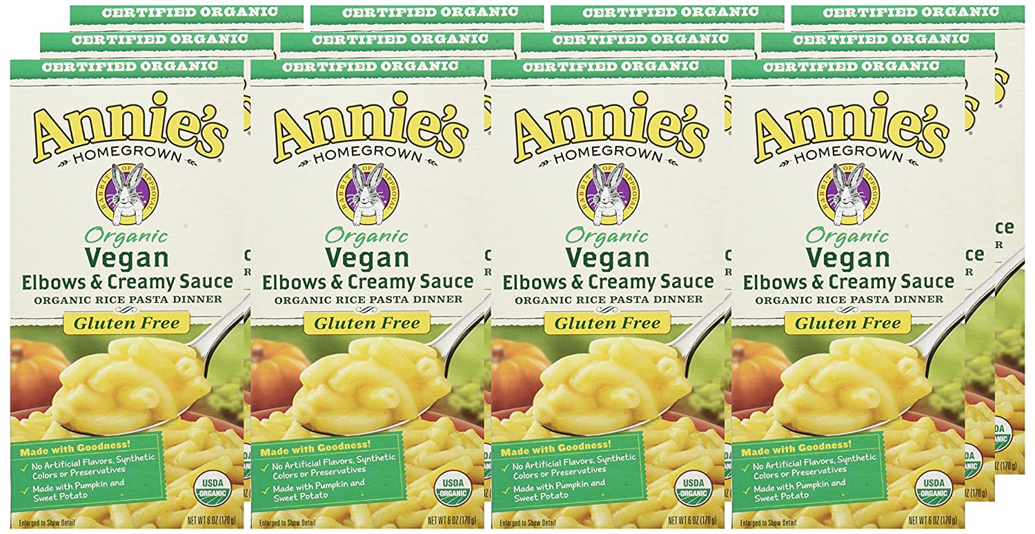 Vegan Macaroni and Cheese, Gluten Free, Elbow Rice Pasta & Cheddar, 6 oz Pack of 12-Toppalletfly