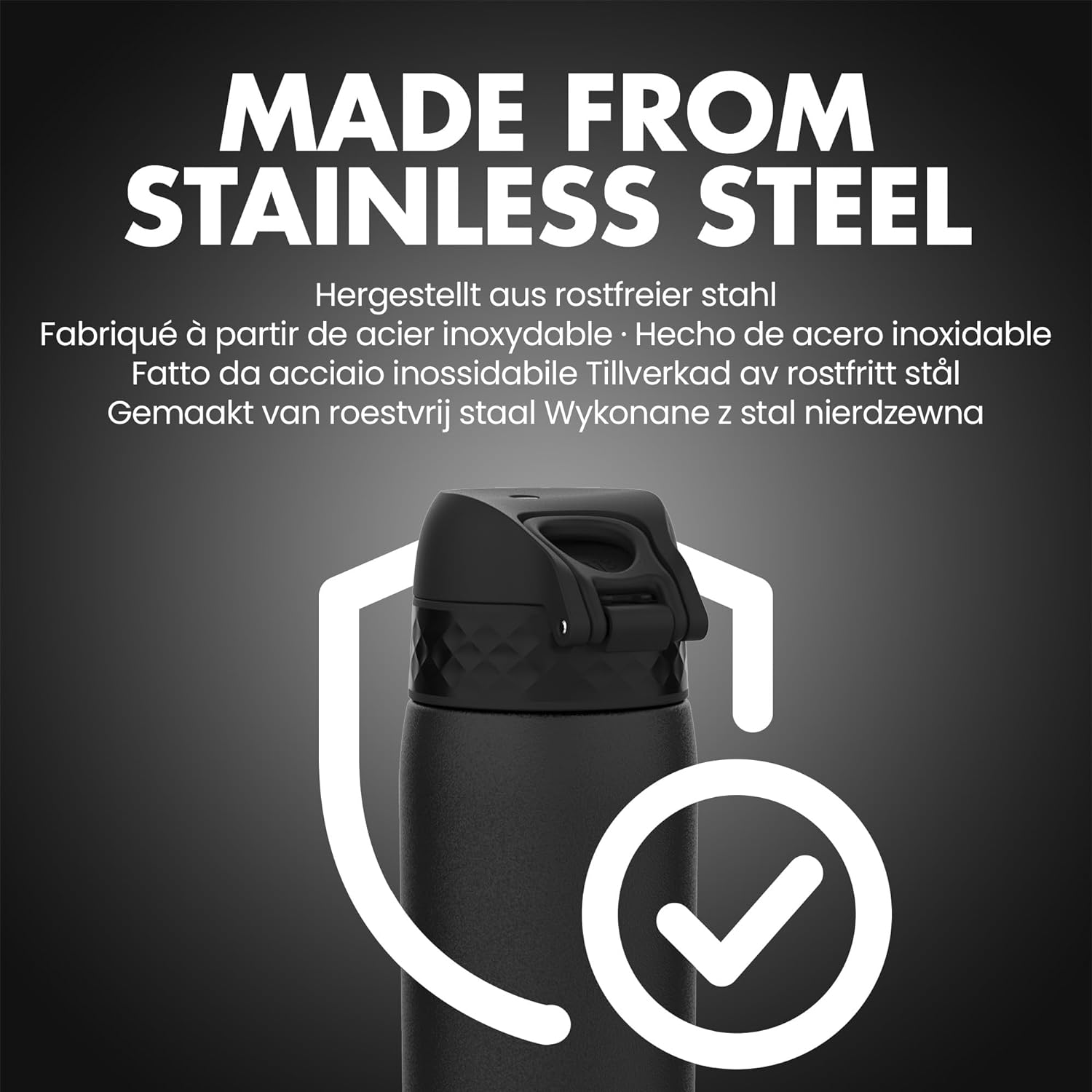 Water Bottle, 600 ml/20 oz, Leak Proof, Easy to Open, Secure Lock, Dishwasher Safe-Toppalletfly