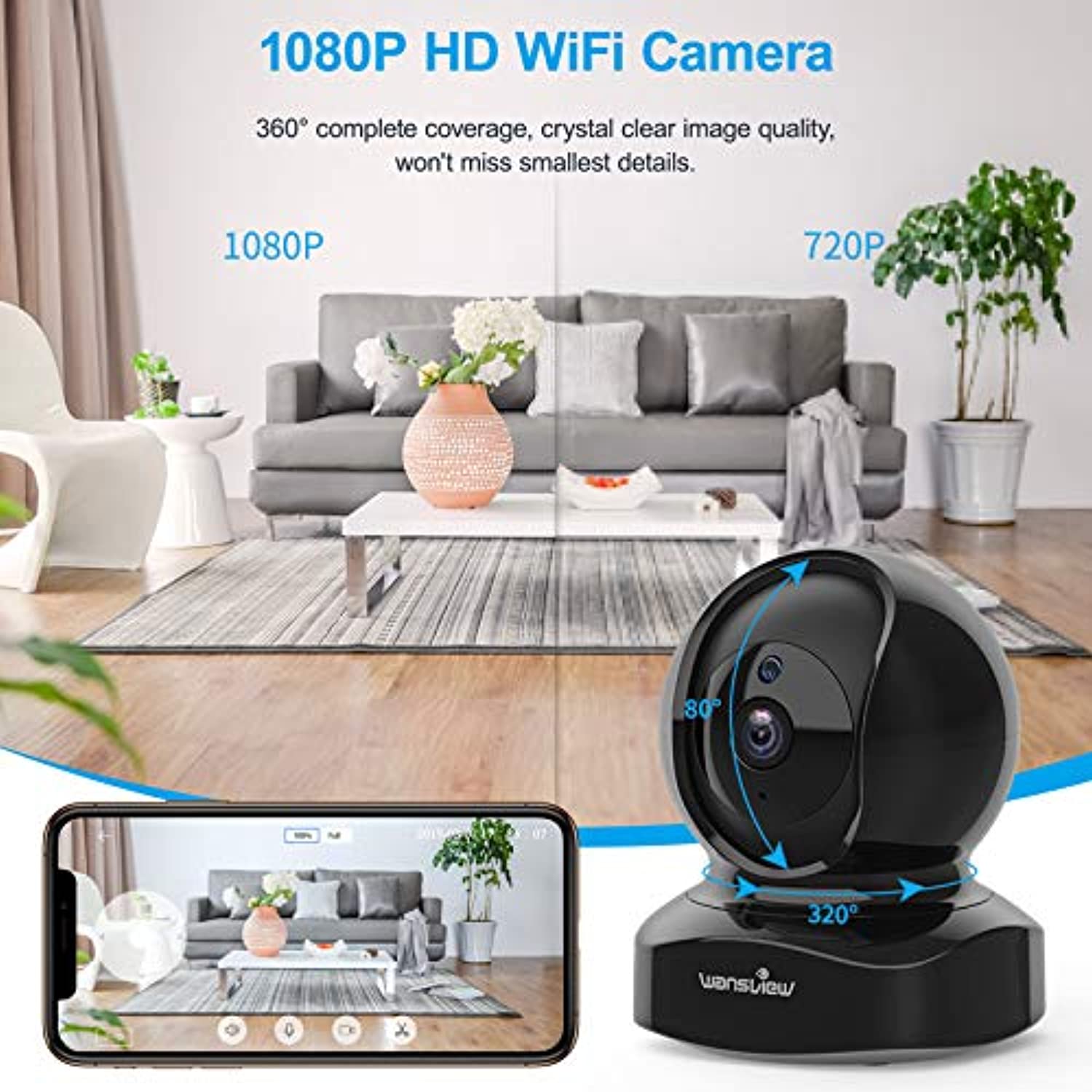 Wireless Security Camera, IP 1080P HD-Toppalletfly