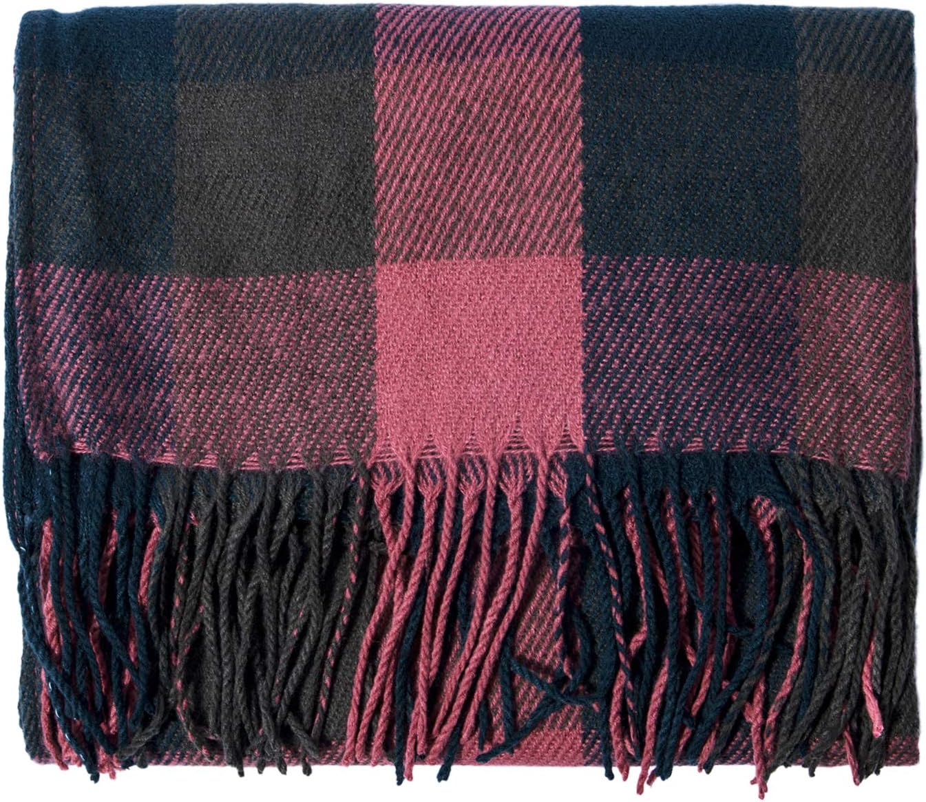 Women's Long Plaid Blanket Chunky Oversized Winter Fall Warm Scarf-Toppalletfly