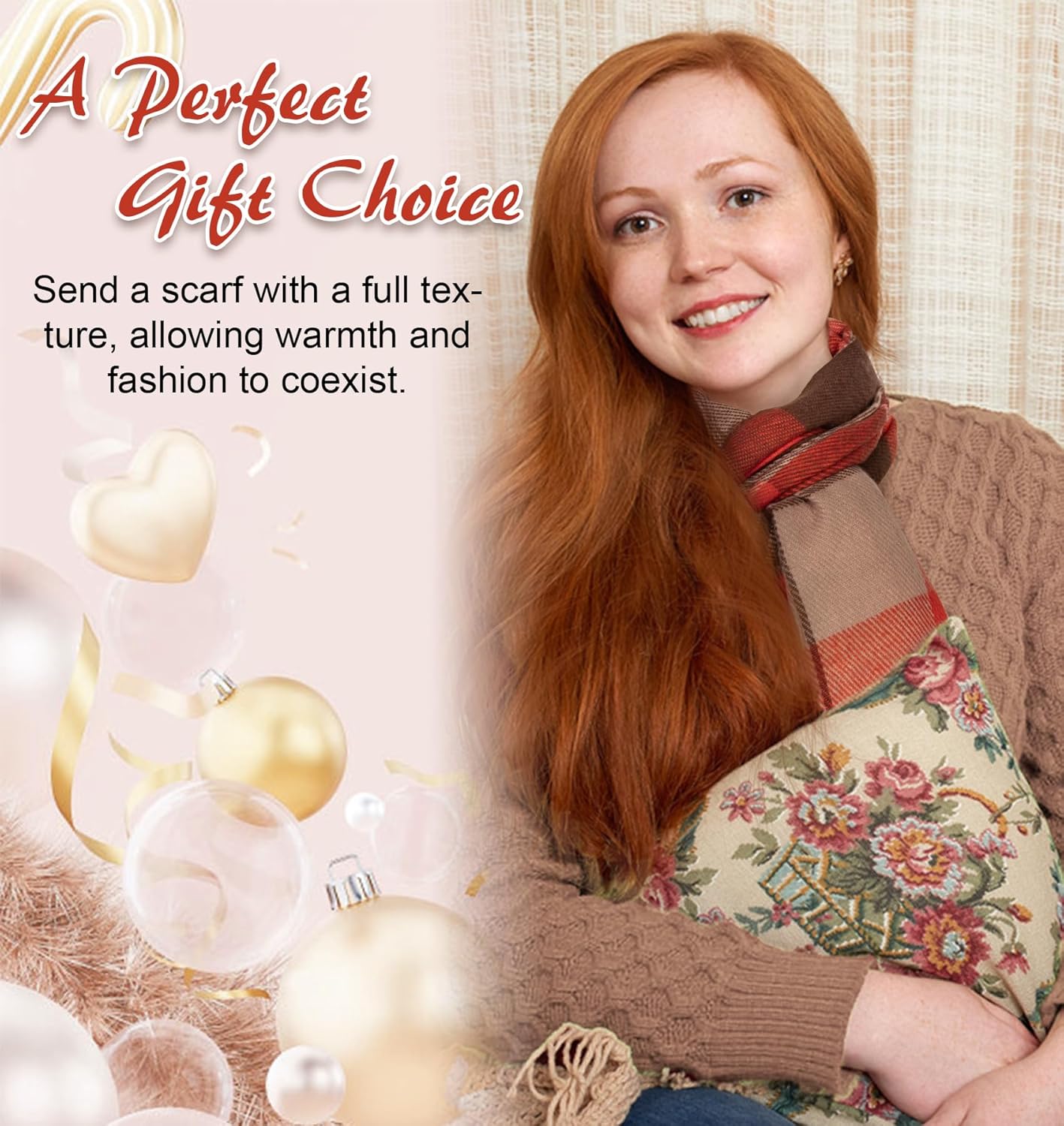 Women's Long Plaid Blanket Chunky Oversized Winter Fall Warm Scarf-Toppalletfly