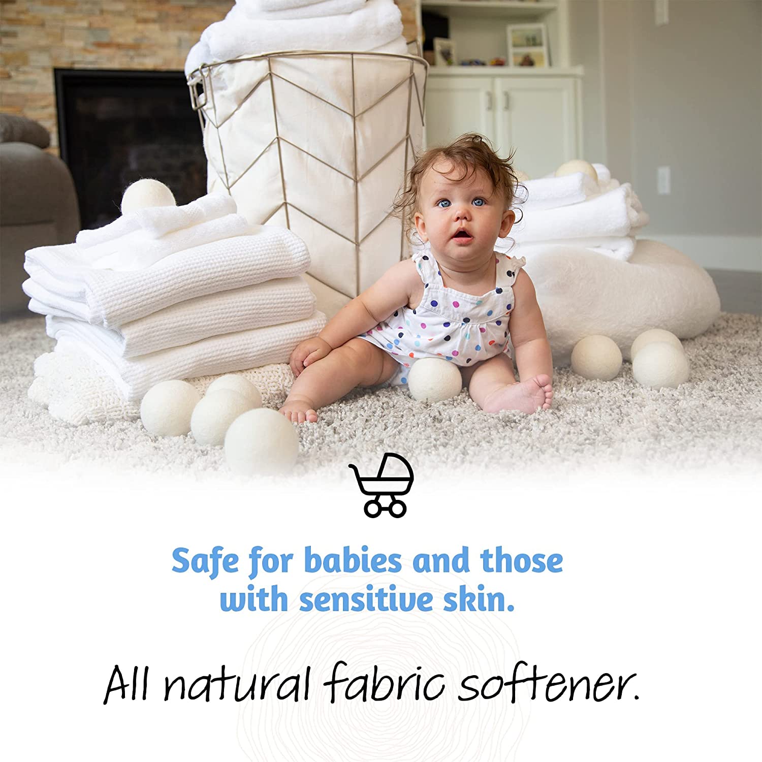 Wool Dryer Balls, 6 Pack XL, Natural Fabric Softener, Award-Winning, Replaces Dryer Sheets, Reusable-Toppalletfly