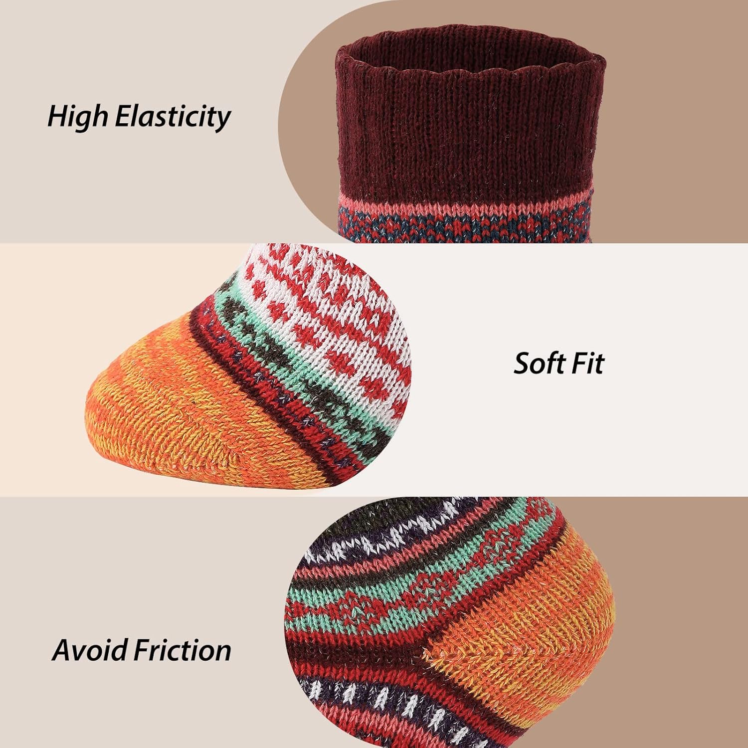 Wool Socks – Cozy, Warm, Thick Knit Socks for Women & Men, 2 Sets-Toppalletfly