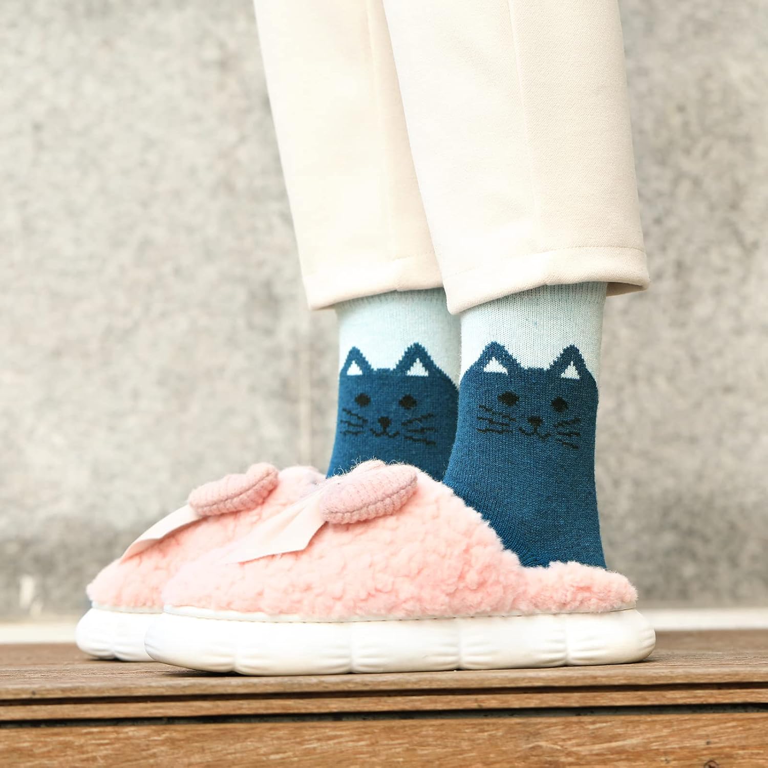 Wool Socks – Cozy, Warm, Thick Knit Socks for Women & Men, 2 Sets-Toppalletfly