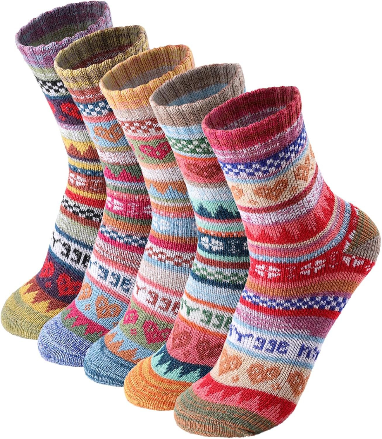 Wool Socks – Cozy, Warm, Thick Knit Socks for Women & Men, 2 Sets-Toppalletfly