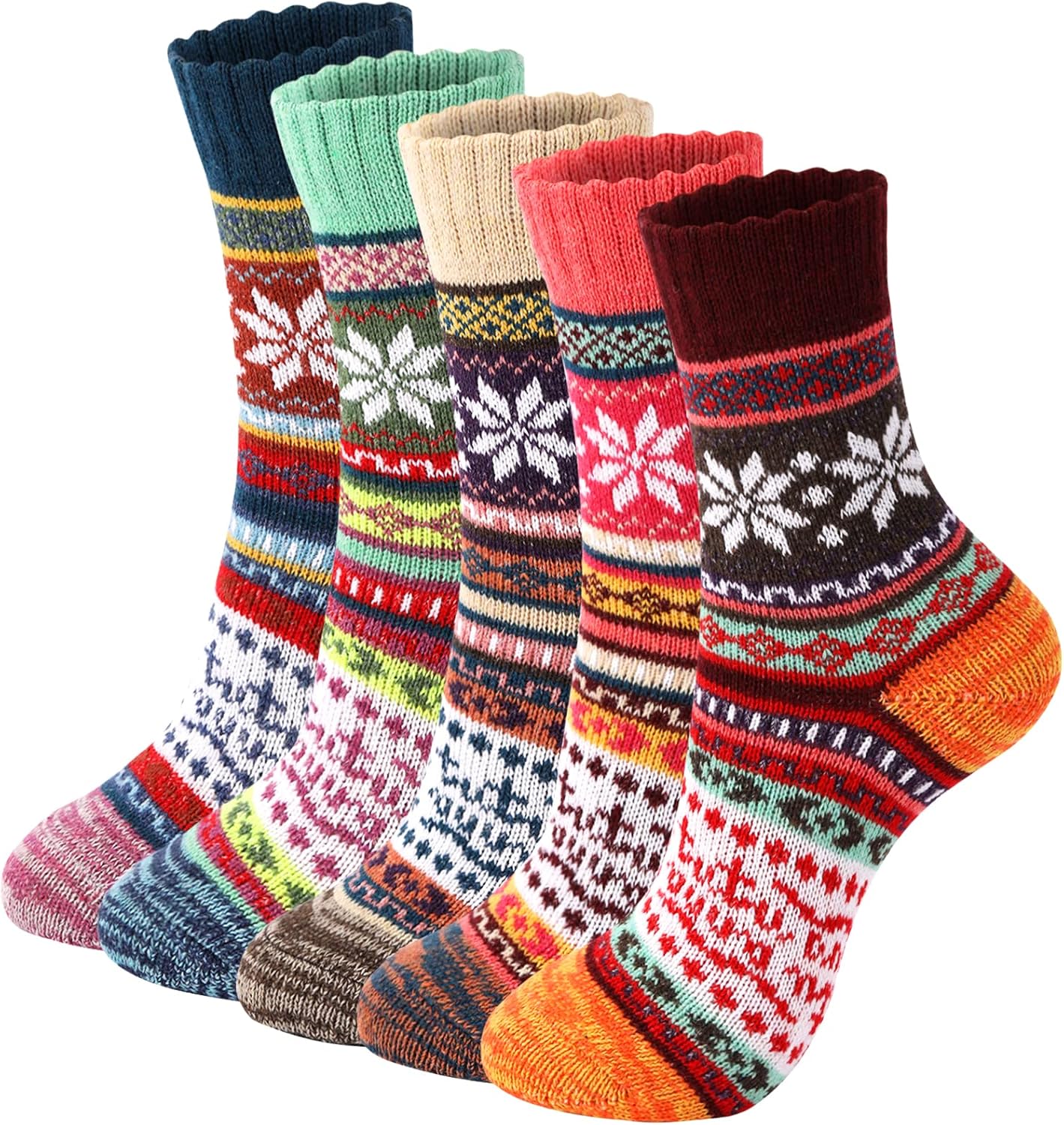 Wool Socks – Cozy, Warm, Thick Knit Socks for Women & Men, 2 Sets-Toppalletfly
