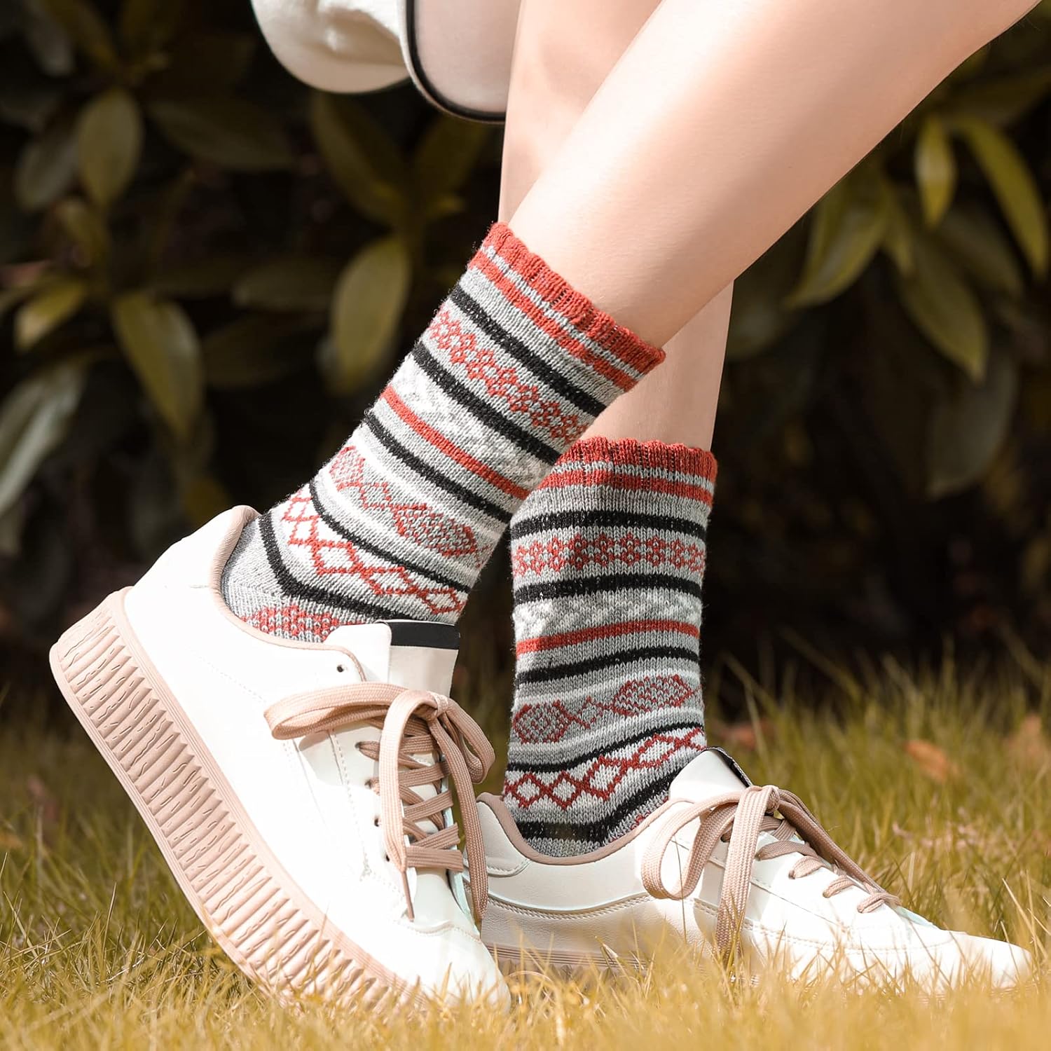 Wool Socks – Cozy, Warm, Thick Knit Socks for Women & Men, 2 Sets-Toppalletfly