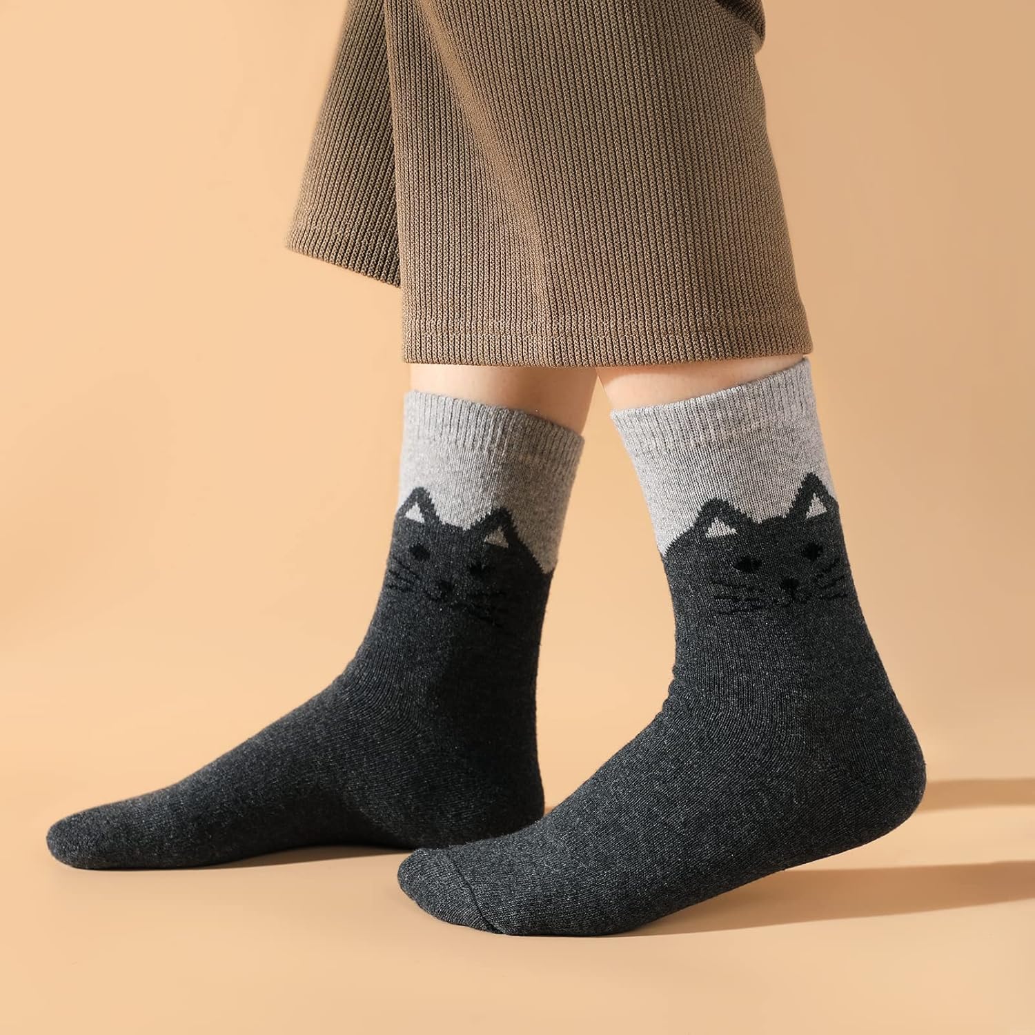 Wool Socks – Cozy, Warm, Thick Knit Socks for Women & Men, 2 Sets-Toppalletfly